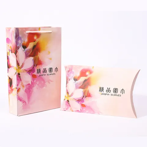 Scarf Gift Box Packaging Set Paper Handbag And Pillow Box For Silk Scarves Versatile Fashion Gift Packaging Box