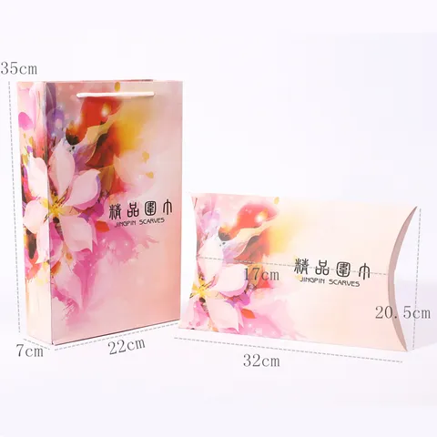 Scarf Gift Box Packaging Set Paper Handbag And Pillow Box For Silk Scarves Versatile Fashion Gift Packaging Box