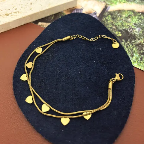 Collana a Doppio Strato in Acciaio Inossidabile Minimalista Ciondolo Geometrico Quadrato Stella Cuore Catena Bracciale Gioielli per Donna Uomo