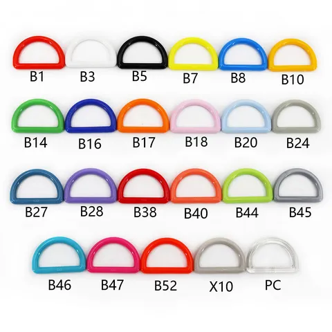 Fibbia ad Anello a D in Plastica per Zaino Borsa Cinghia Cintura Fibbia a Semicerchio Multicolore Accessori di Ricambio in Resina ABS