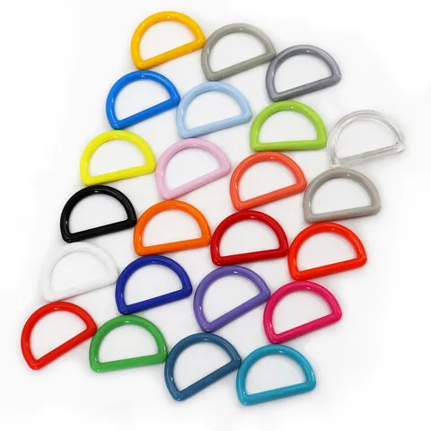 Fibbia ad Anello a D in Plastica per Zaino Borsa Cinghia Cintura Fibbia a Semicerchio Multicolore Accessori di Ricambio in Resina ABS