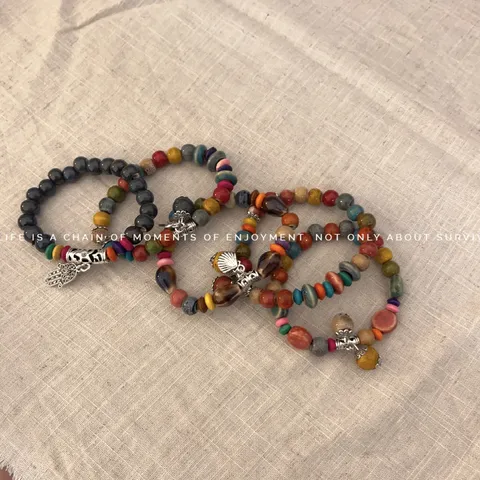 New Chinese Style Handmade Ceramic Beaded Bracelet Ethnic Antique Design Charm Wrist Band Accessories For Women Gift