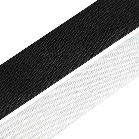 High Elastic Knit Elastic Band Flat Crochet Elastic Ribbon For Sewing Pants Waistbands Garment Crafts DIY Black White
