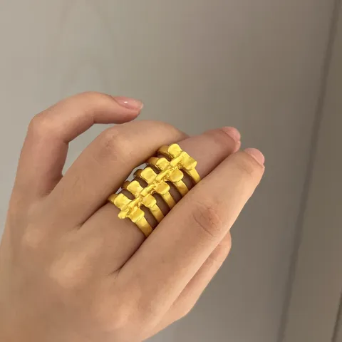 Dames Brede Opengewerkte Metalen Ring Modieuze Persoonlijkheid Geometrische Vingerring Verguld En Verzilverd Open Ring Sieraden