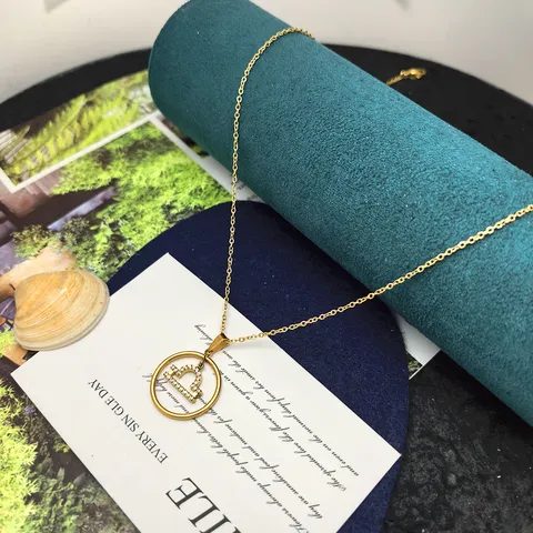 Collana Con Pendente Zodiacale in Acciaio Inossidabile Minimalista Per Donne Uomini Disco Placcato Oro Oroscopo Gioielli in Strass