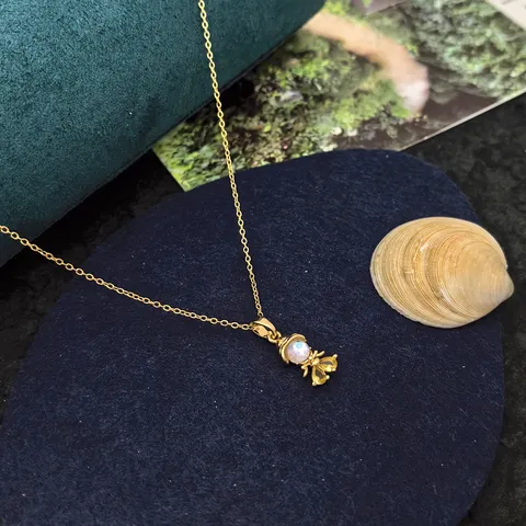 Moda Europea e Americana Acciaio Inossidabile Principessa Ciondolo Collana Carino Cartone Animato Strass Catena Clavicola Gioielli