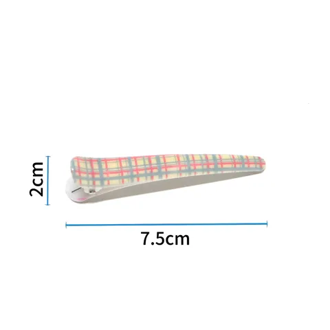 Houndstooth Printed Duckbill Hair Clip British Style Hairpin Metal Resin Side Clip Hair Accessories For Women Daily Wear