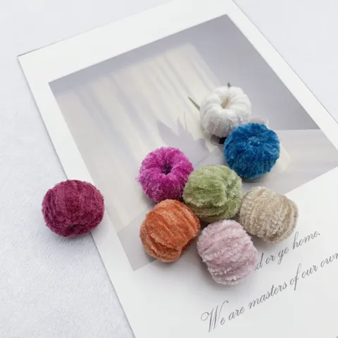 Fluffy Pom Pom Charms Plush Ball Pendants DIY Jewelry Making Findings Accessories For Earrings Craft