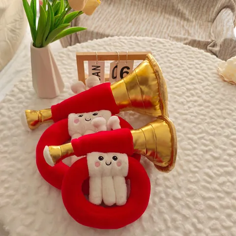 Creative Horn Doll Plush Toy Cartoon Stuffed Animal Cheering Props Kids Soft Toy