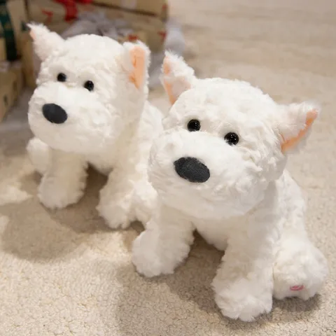 Luminous West Highland White Terrier Plush Toy Cute Stuffed Puppy Doll LED Night Light Birthday Gift For Kids