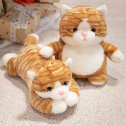 Cute Luminous Cat Plush Toy Stuffed Animal Night Light Crawling Standing Kitty Doll Children Soothing Birthday Gift