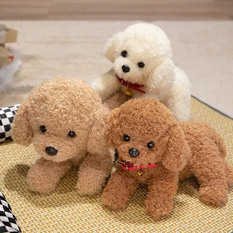 Cute Simulation Teddy Dog Plush Toy Stuffed Animal Doll Soft Puppy Companion Toy