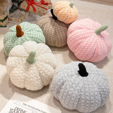 Soft Pumpkin Plush Pillow Cute Stuffed Animal Toy Vivid Simulation Vegetable Cushion For Living Room Sofa Home Decor