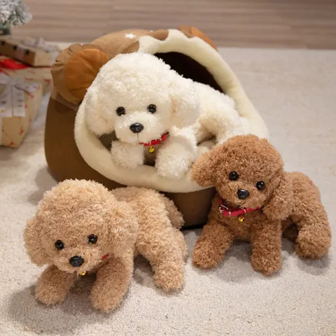 Cute Simulation Teddy Dog Plush Toy Stuffed Animal Doll Soft Puppy Companion Toy