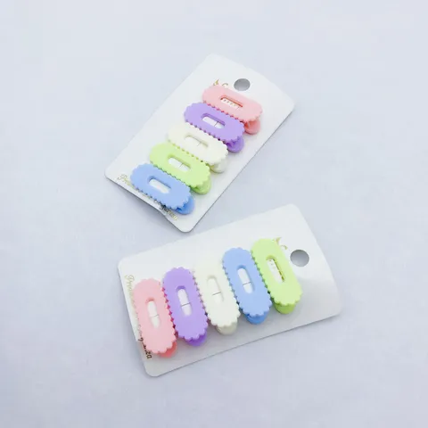 Γυναίκες Κορίτσια Κυματιστά Οβάλ Clips Μαλλιών Candy Color Πλαστικά Duckbill Hairpins Αξεσουάρ