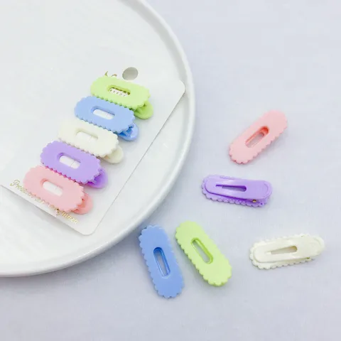 Γυναίκες Κορίτσια Κυματιστά Οβάλ Clips Μαλλιών Candy Color Πλαστικά Duckbill Hairpins Αξεσουάρ