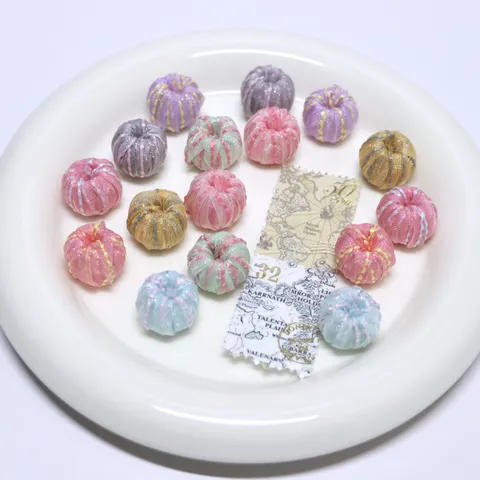 Colorful Fabric Through Hole Spacer Beads DIY Handmade Weaving Loose Beads Bracelet Jewelry Accessories