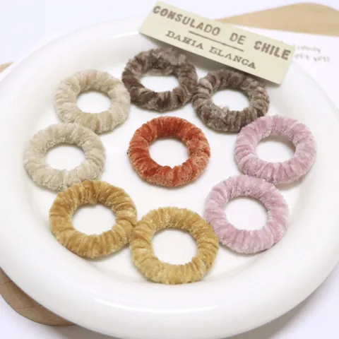 Korean Style Autumn Winter Velvet Hair Tie Sweet Cute DIY Handmade Hair Accessory Elastic Hair Rope For Women