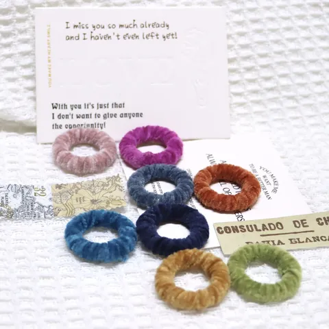 Korean Style Autumn Winter Velvet Hair Tie Sweet Cute DIY Handmade Hair Accessory Elastic Hair Rope For Women