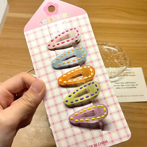 Kids Hair Clips Cute Polka Dot Duckbill Hairpins Sweet Side Bangs Clips Plastic Hair Accessories For Girls Toddlers