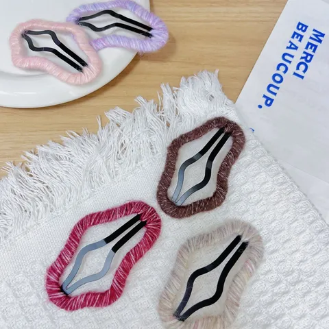 Korean Style Knitted Yarn Hollow Cloud Hair Clip Cute Side Clip Bangs Hairpin Handcrafted Hair Accessories For Women Girls