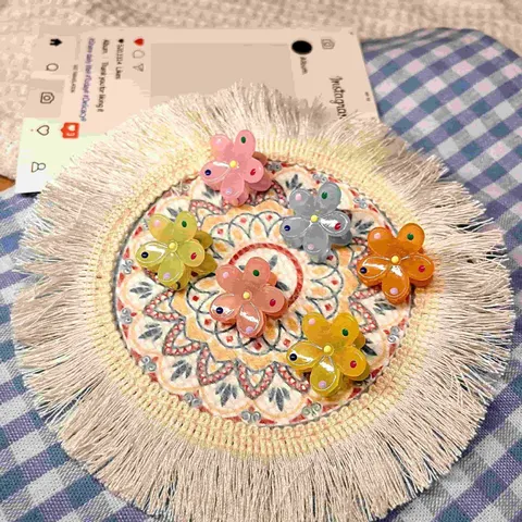 Korean Jelly Floral Hair Claw Clips Sweet Resin Flower Hairpins Cute Bangs Side Hair Accessories For Women