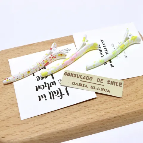 Korean Style Plastic Duckbill Hair Clip Colorful Graffiti Splatter Print Hairpin Sweet Girls Side Bangs Hair Accessories