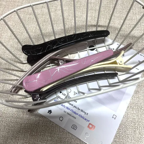 Fashion Resin Crackle Texture Duckbill Hair Clips Sweet Cool Style Side Hairpins Decorative Hair Accessories For Women