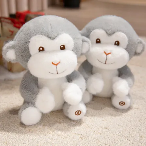 Cute Luminous Monkey Plush Toy Stuffed Animal Soft Companion Night Light Pillow