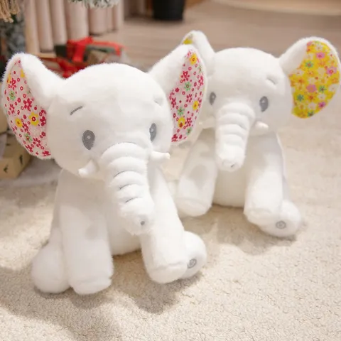 Luminous Elephant Plush Toy Cute Stuffed Animal Night Light LED Glowing Soft Pillow Birthday Gift For Kids Children