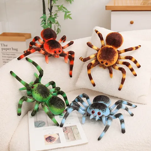 Cartoon Simulation Spider Plush Toy Stuffed Animal Soft Spider Doll Kids Companion Throw Pillow Home Decor