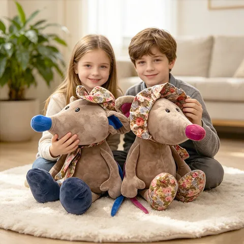 Peluche Topo Floreale Carino Bambola Animale Stuffed Bambini Bambola Lenitiva Morbido Giocattolo Topo Con Cappello E Sciarpa Floreale