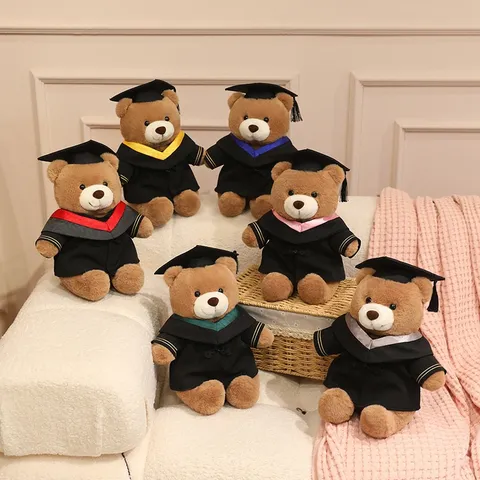 Tekening Dokter Beer Pluche Speelgoed Afstudeerhoed Bachelor Teddybeer Pop Kinderen Comfort Speelgoed Afstudeergeschenk