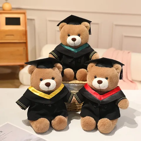 Tekening Dokter Beer Pluche Speelgoed Afstudeerhoed Bachelor Teddybeer Pop Kinderen Comfort Speelgoed Afstudeergeschenk