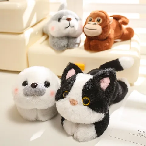 Cute Cartoon Plush Fridge Magnet Animal Shape Soft Stuff Toy With Internal Magnet Creative Slap-on Bracelet Home Car Decor Companion Gift