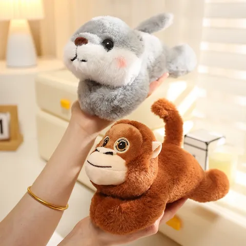 Cute Cartoon Plush Fridge Magnet Animal Shape Soft Stuff Toy With Internal Magnet Creative Slap-on Bracelet Home Car Decor Companion Gift