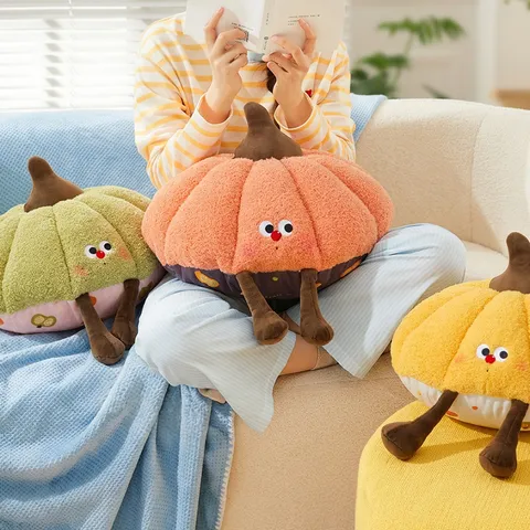 Cute Pumpkin Plush Toy Stuffed Animal Soft Pillow For Sofa Cushion Cute Cartoon Rag Doll