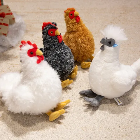 Realistic Rooster Hen Plush Toy Cartoon Turkey Stuffed Animal Doll For Kids Comfort Soft Chicken Doll Birthday Gift