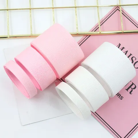 Glitter Grosgrain Ribbon Sparkling Polyester Ribbed Webbing For DIY Bows Headwear Gift Wrapping Scene Decoration Craft Accessories