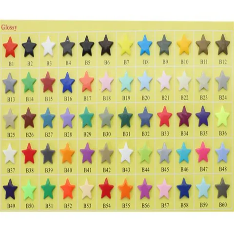 Glossy Resin Star Snap Buttons T5 Pentagram Plastic Fasteners For Children Apparel Sewing DIY Craft Supplies