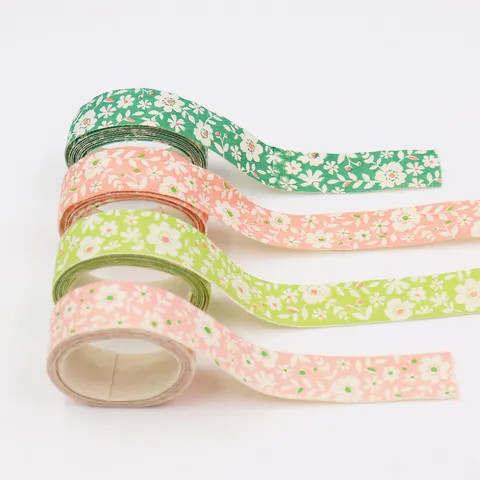 Pastoral Floral Cotton Linen Ribbon For DIY Hair Accessories Bows Gift Wrapping Handmade Craft Printed Ribbon