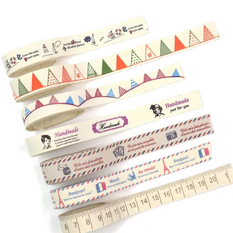Cotton Printed Ribbon Cute French Vintage Style Craft Ribbon For Hair Bows Gift Wrapping Handmade DIY Decorative Band