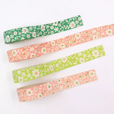 Pastoral Floral Cotton Linen Ribbon For DIY Hair Accessories Bows Gift Wrapping Handmade Craft Printed Ribbon