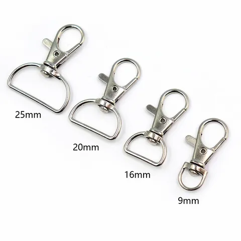Metal Swivel Lobster Clasp D Ring For Keychain Phone Strap ID Badge Holder DIY Jewelry Making Lanyard Connector Hardware Findings