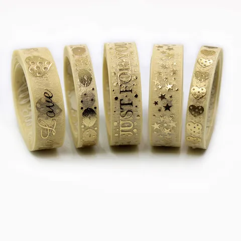 Organza Ribbon Gold Stamped Snow Gauze Fabric DIY Decorative Ribbon For Gift Wrap Bow Making Hair Accessories Wedding Party Craft Supplies