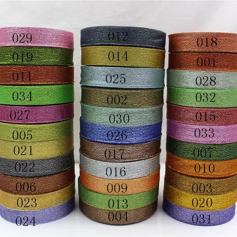 Glitter Velvet Ribbon Metallic Sparkle Satin Ribbon For DIY Hair Accessories Bow Crafts Gift Wrapping Garment Trim Woven Polyester Decorative Ribbon