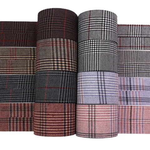 Classic British Plaid Houndstooth Double Sided Cotton Ribbon Roll For Hair Bow Material DIY Gift Wrapping Decoration Sewing Craft Trims