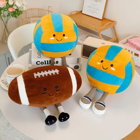 Lindo Juguete de Peluche de Rugby y Voleibol Muñeca de Bola Suave Almohada de Dibujos Animados Regalo de Cumpleaños Decoración
