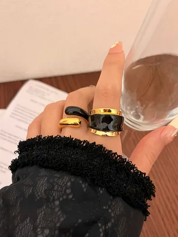 Westerse Stijl Open Ringen Voor Vrouwen Metaal Verguld Vloeibaar Onregelmatig Open Geometrisch Multi Layer Vinger Ringen Mode Sieraden Accenten