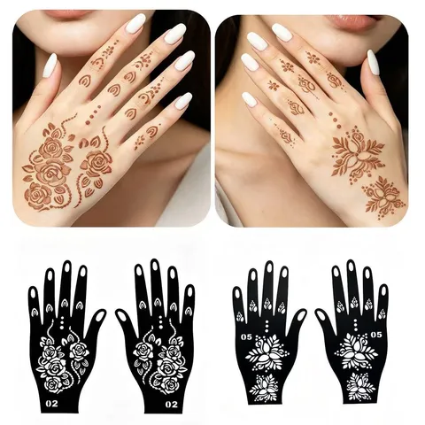 Dunkler Stil Hand Tattoo Aufkleber Temporär Schwarz Rosenranke Blumen Tattoo Vorlage Body Art Aufkleber Für Damen